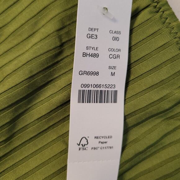 NWT J.Crew Wide Rib Curved Waist Cheeky String Bikini Bottom  w/‎ Rings Size M - Picture 3 of 6